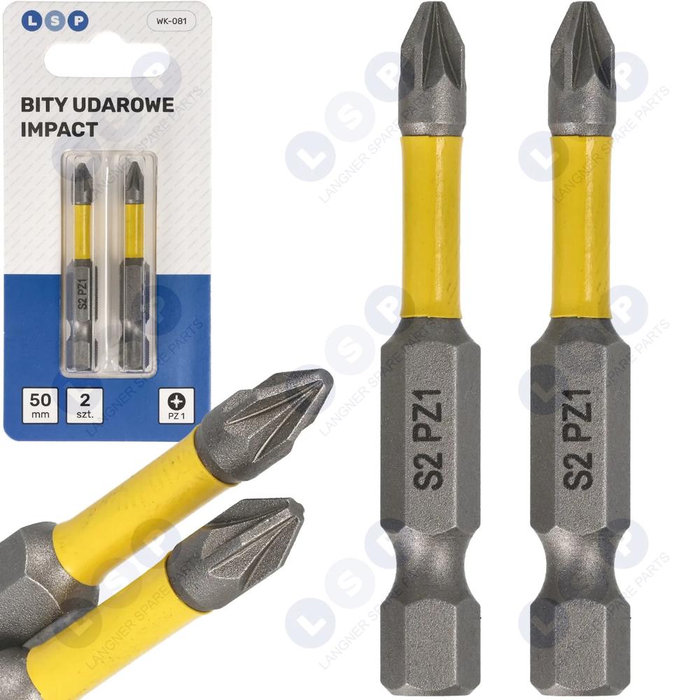 Nárazový bit POZIDRIV PZ1 50 MM Súprava bitov LSP IMPACT 2 KS